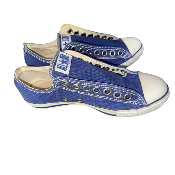 VTG Converse Chuck Taylor All Star Original Low Blue Knit Texture - Size 11 - Picture 1 of 9